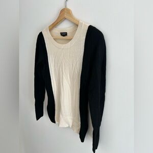 Club Monaco 2 tone cream and black sweater